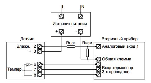 Схема подключения датчика влажности